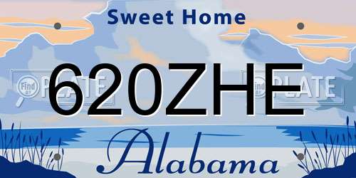 620ZHE Alabama License Plate