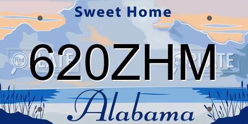 620ZHM Alabama License Plate