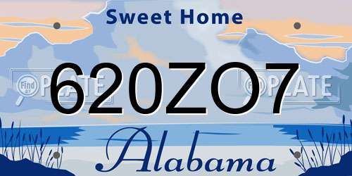 620ZO7 Alabama License Plate