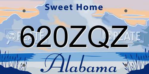 620ZQZ Alabama License Plate