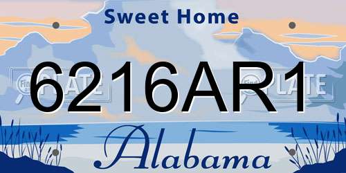 6216AR1 Alabama License Plate