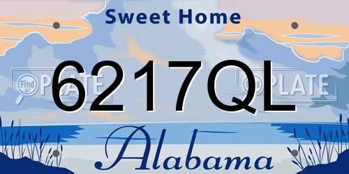 6217QL Alabama License Plate