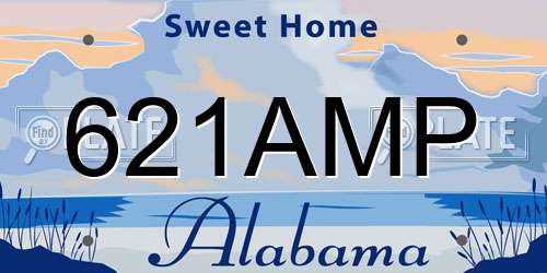 621AMP Alabama License Plate