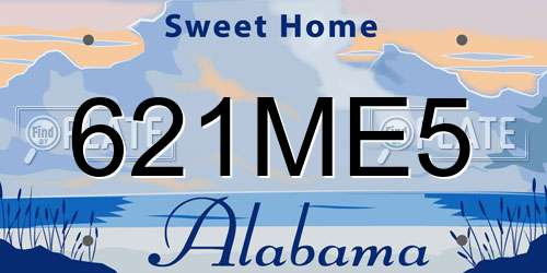 621ME5 Alabama License Plate