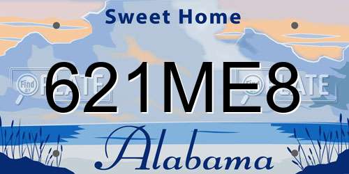 621ME8 Alabama License Plate