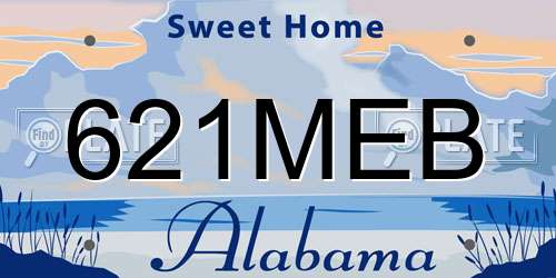 621MEB Alabama License Plate
