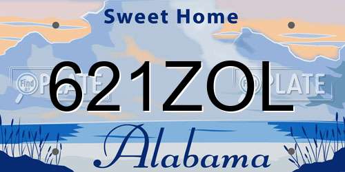 621ZOL Alabama License Plate