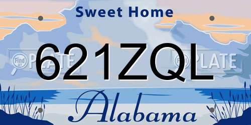 621ZQL Alabama License Plate