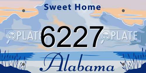 6227 Alabama License Plate