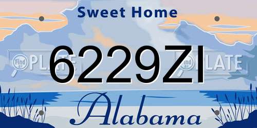 6229ZI Alabama License Plate