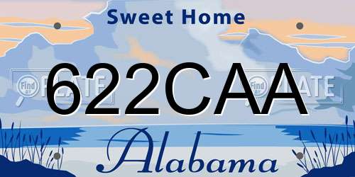 622CAA Alabama License Plate