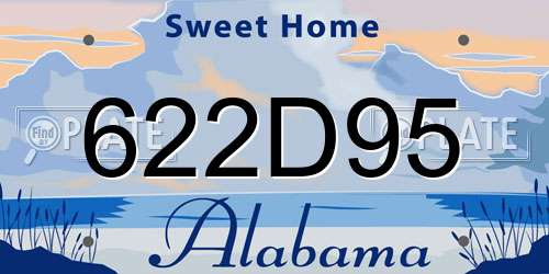 622D95 Alabama License Plate