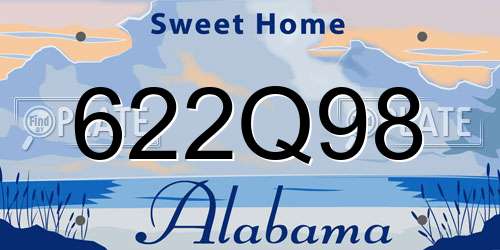 622Q98 Alabama License Plate