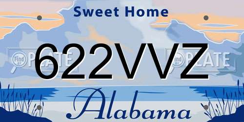 622VVZ Alabama License Plate