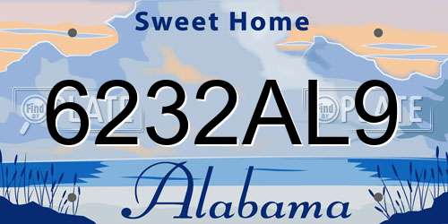6232AL9 Alabama License Plate