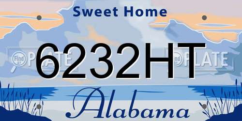 6232HT Alabama License Plate