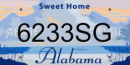 6233SG Alabama License Plate