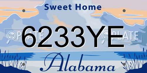 6233YE Alabama License Plate