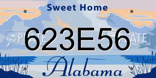 623E56 Alabama License Plate