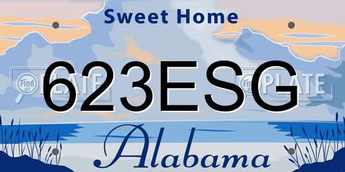 623ESG Alabama License Plate