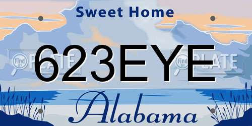 623EYE Alabama License Plate