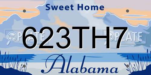 623TH7 Alabama License Plate