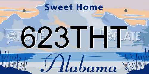623THT Alabama License Plate