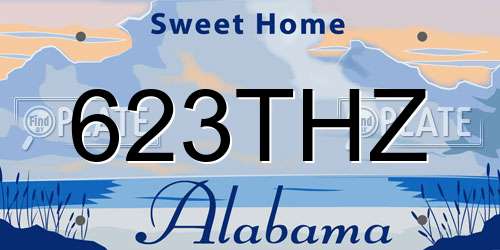 623THZ Alabama License Plate