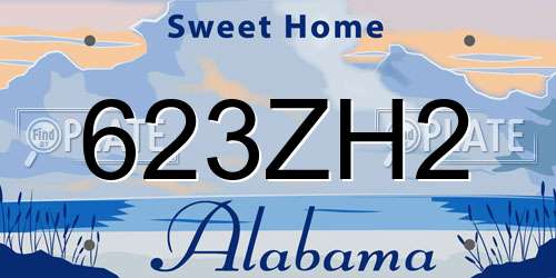 623ZH2 Alabama License Plate