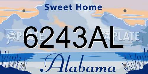 6243AL Alabama License Plate