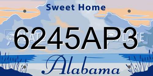 6245AP3 Alabama License Plate