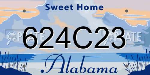 624C23 Alabama License Plate
