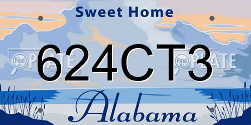 624CT3 Alabama License Plate