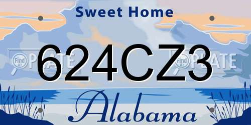 624CZ3 Alabama License Plate