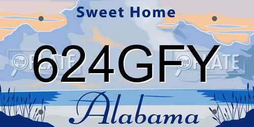 624GFY Alabama License Plate