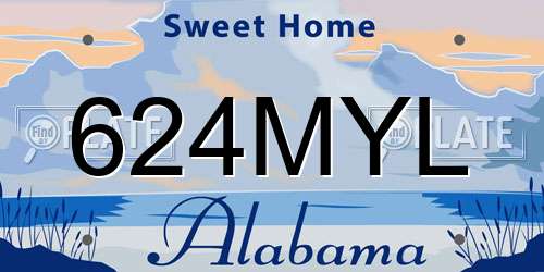 624MYL Alabama License Plate
