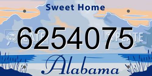 6254075 Alabama License Plate