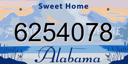 6254078 Alabama License Plate