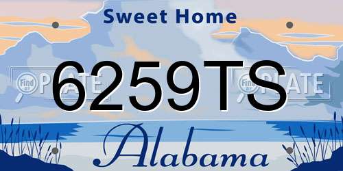 6259TS Alabama License Plate