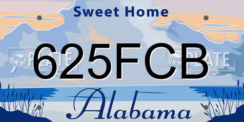 625FCB Alabama License Plate