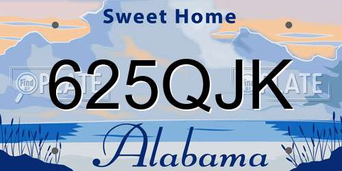 625QJK Alabama License Plate