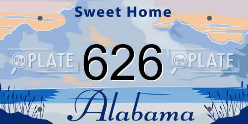 626 Alabama License Plate