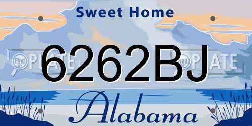 6262BJ Alabama License Plate