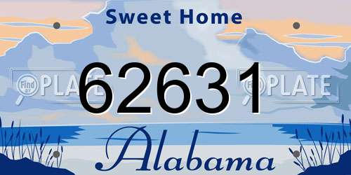 62631 Alabama License Plate
