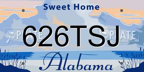 626TSJ Alabama License Plate
