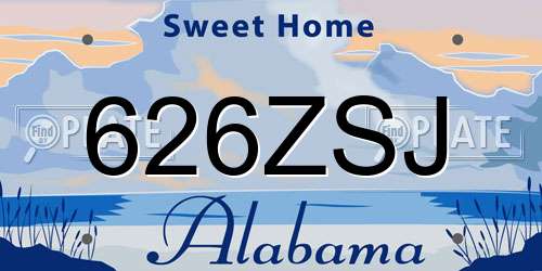 626ZSJ Alabama License Plate