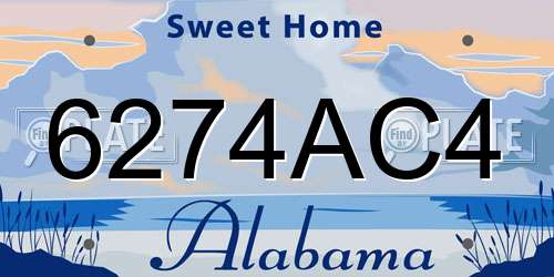 6274AC4 Alabama License Plate