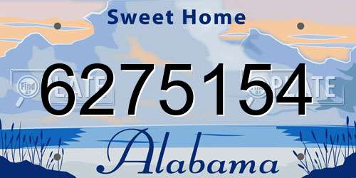 6275154 Alabama License Plate