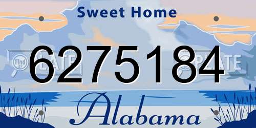 6275184 Alabama License Plate