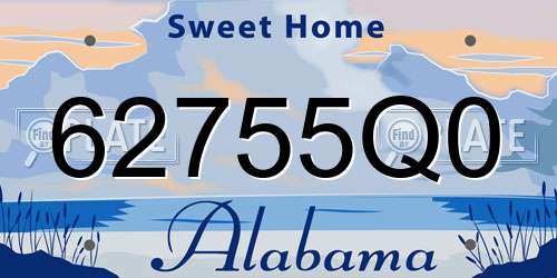 62755Q0 Alabama License Plate